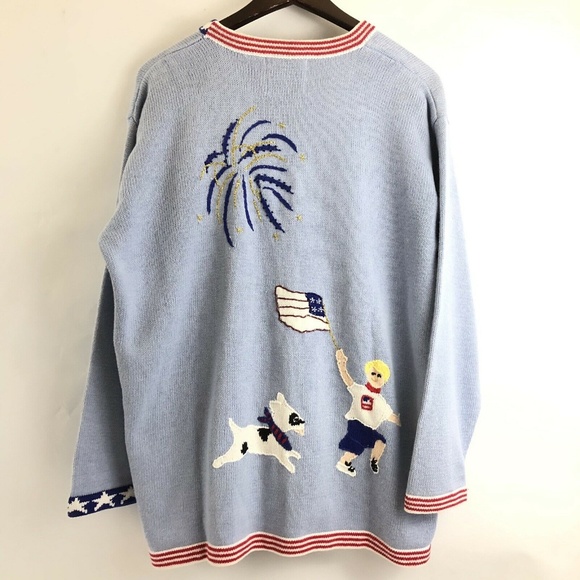 HSN Storybook Knits Sweater Large 4th of July - Picture 8 of 8